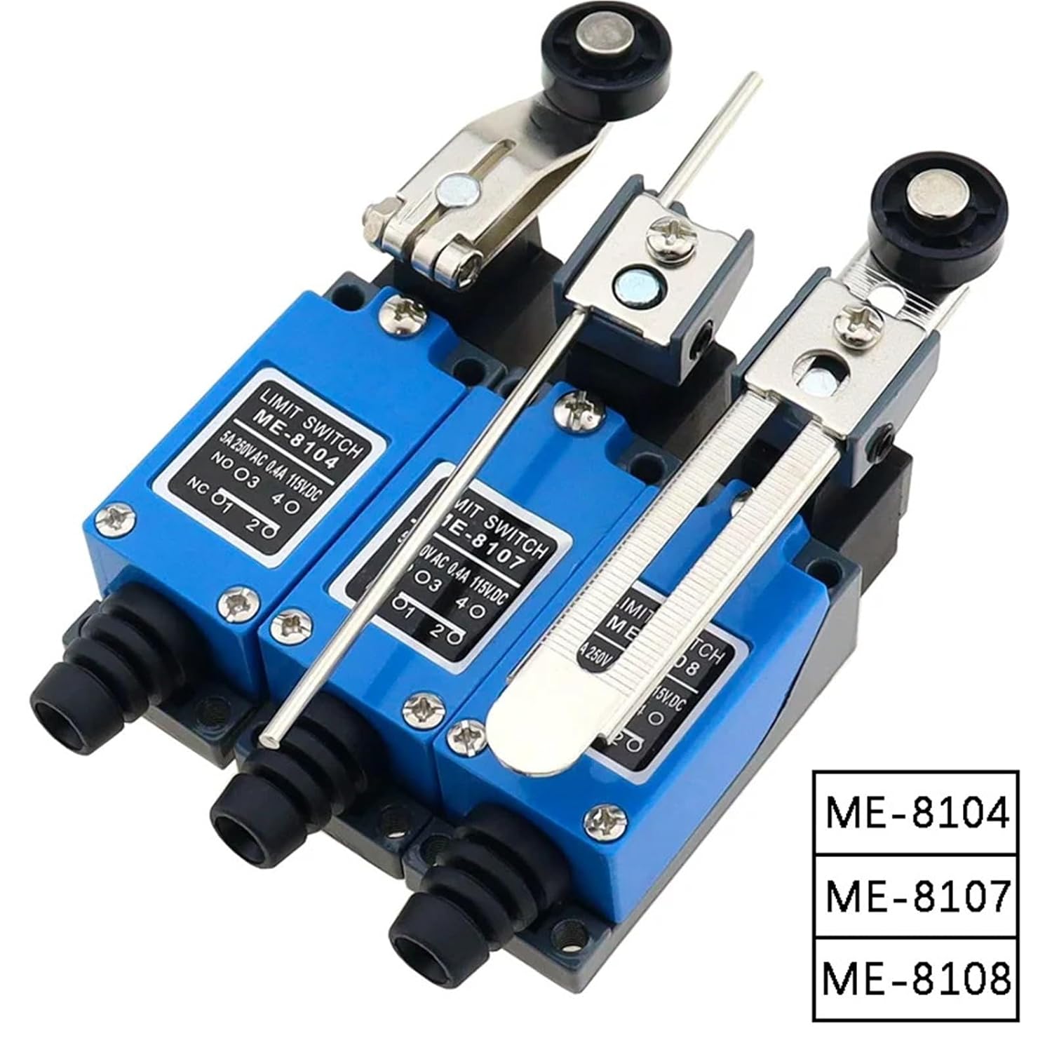 ME-8108 Limit Switch Rotary Adjustable Roller TZ-8108 AC250V 5A NO NC 8108 8104 8111 8112 8122 8166 9101 1Pcs(ME-8108)