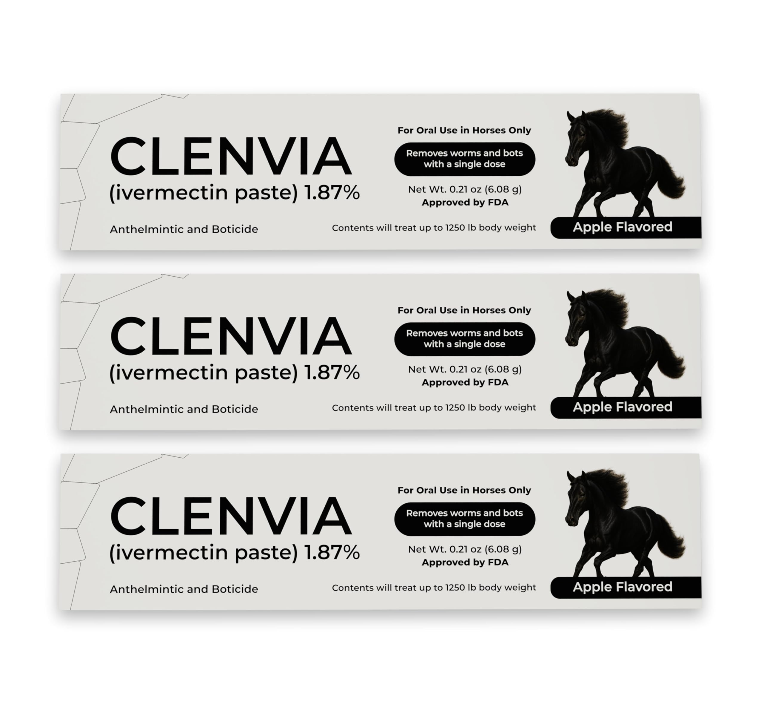 CLENVIA Ivermectin Paste 1.87% - 3-Pack