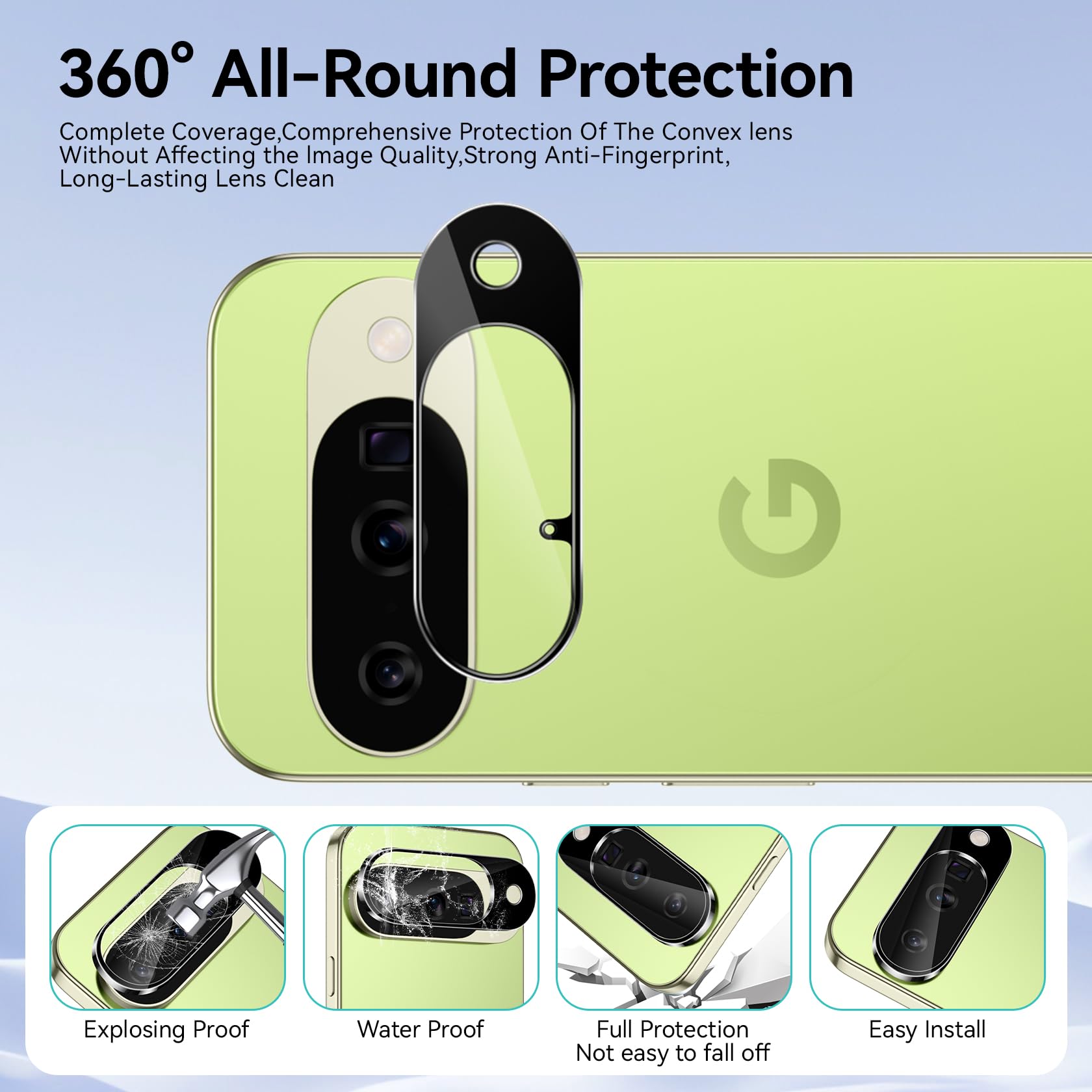 3 Pièces Verre Trempé pour Google pixel 10 5G avec 3 Pièces Caméra Arrière Protecteur, Ultra Résistant Film Protection écran, Sans Bulles Film Protection écran.