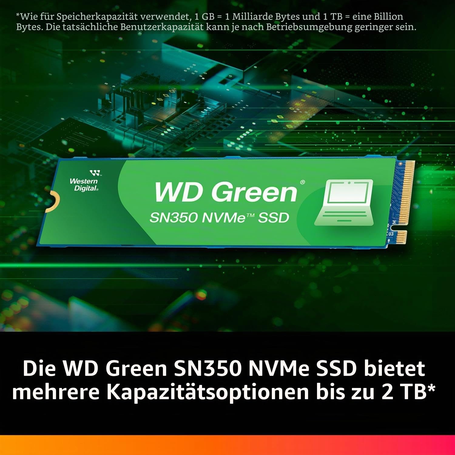 Western Digital WDS250G2G0C WD Green SN350 NVMe Gen3 PCIe, M.2 2280, 250 GB, interne SSD, bis zu 2400 MB/s