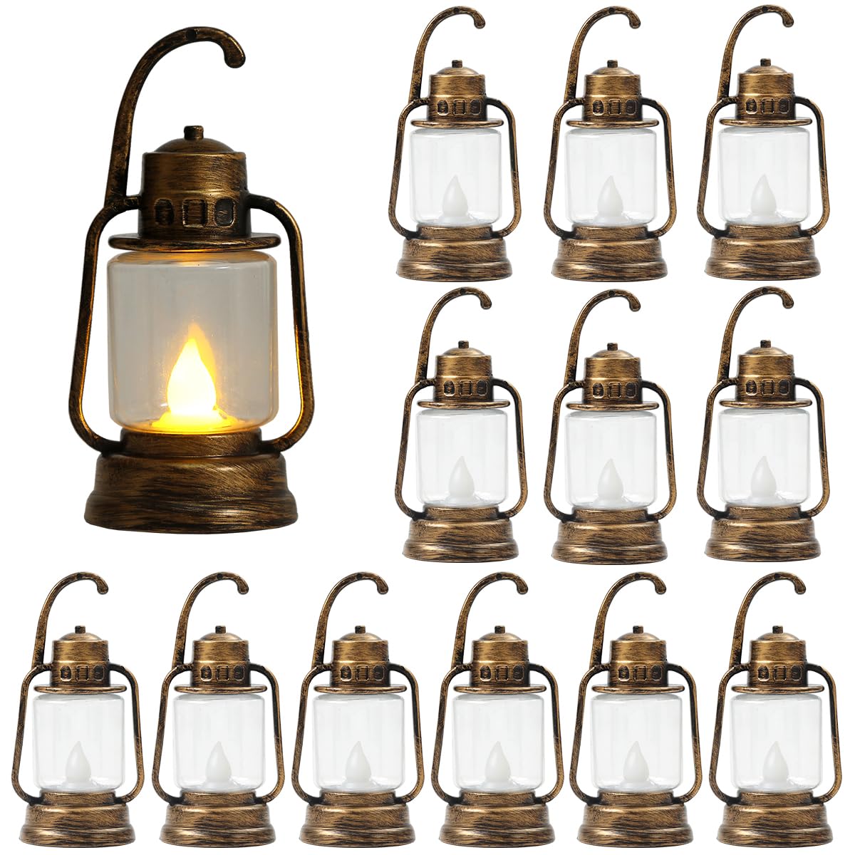 Farol retro de 6 pulgadas, faroles LED para decoración de interiores, faroles colgantes para exteriores, 12 faroles decorativos para decoración de bodas, Halloween, Navidad y varias fiestas de