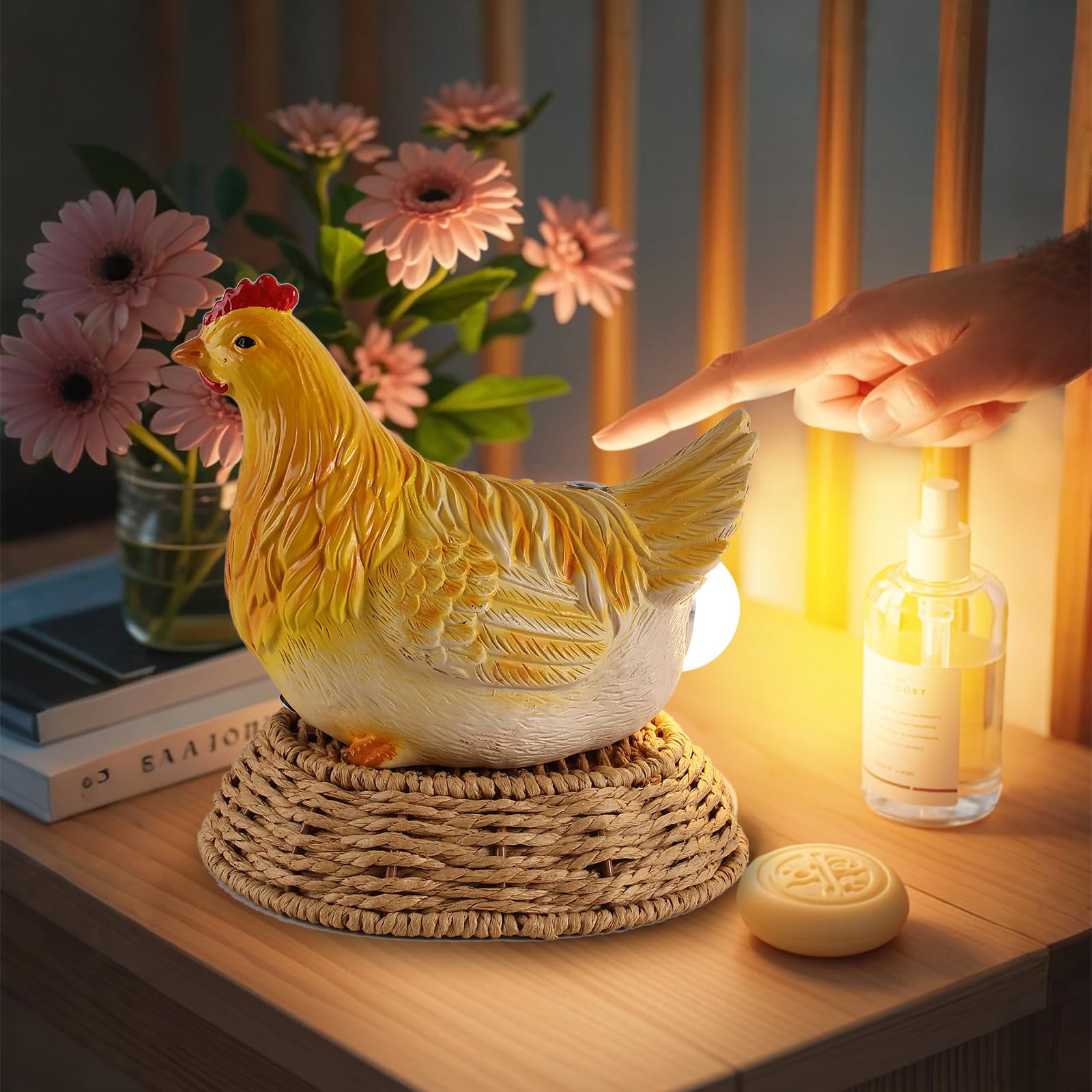 Misteray Chicken Egg Lamp,Funny Chicken Lamp,Chicken Light for Nursery,Fun and Realistic Dimmable Chicken Night Light, Perfect for Study Room