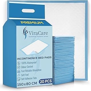20 x Inkontinenzunterlagen | 150x80 cm | Einweg Bettunterlagen bei Inkontinenz | Extra groß | wasserdichte Betteinlagen (1 Packung mit 20 Stück)