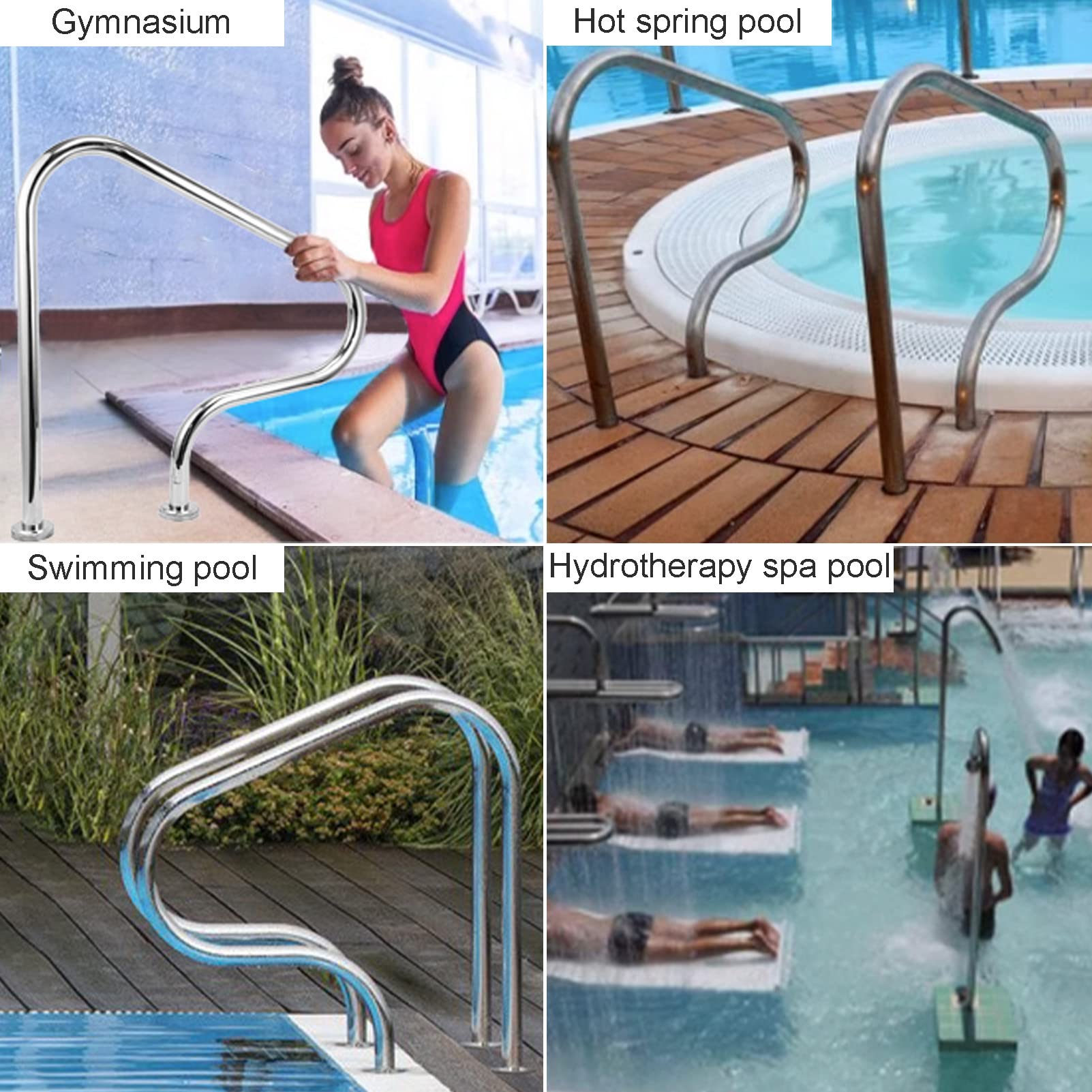 Barandilla de la piscina, piscina barandilla, 304 barandilla de acero inoxidable piscina escalera, fácil de instalar barandillas de la piscina enterrada