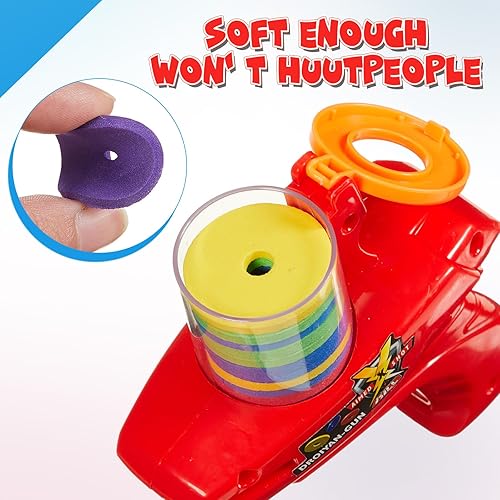 Vista 52 de Sumind Lanzador de discos de espuma de 2 piezas con cremallera Shooter Disparador de discos (naranja, verde)