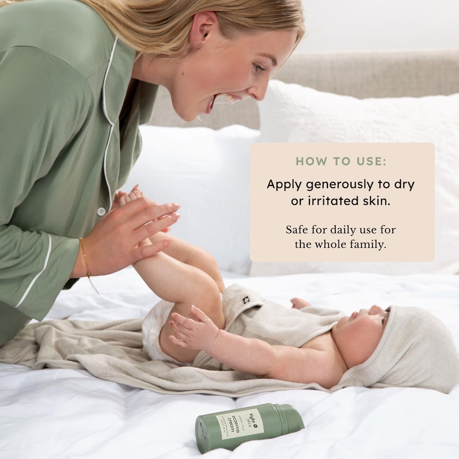 KYTE BABY - Kyte Skin Eczema Cream – Fragrance - Free Moisturizer for Sensitive, Dry Skin – with Colloidal Oatmeal, Aloe & Shea Butter, Hypoallergenic, Pediatrician Tested (4 Fl Oz)