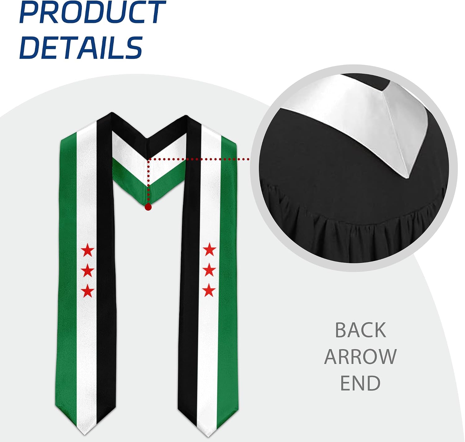 Graduation Satin Stole Scarf with National Flag Design