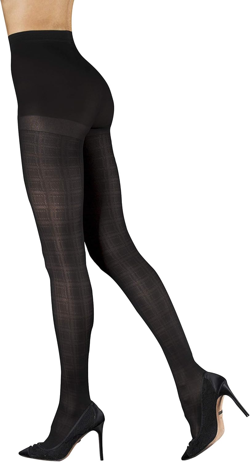 control top patterned tights