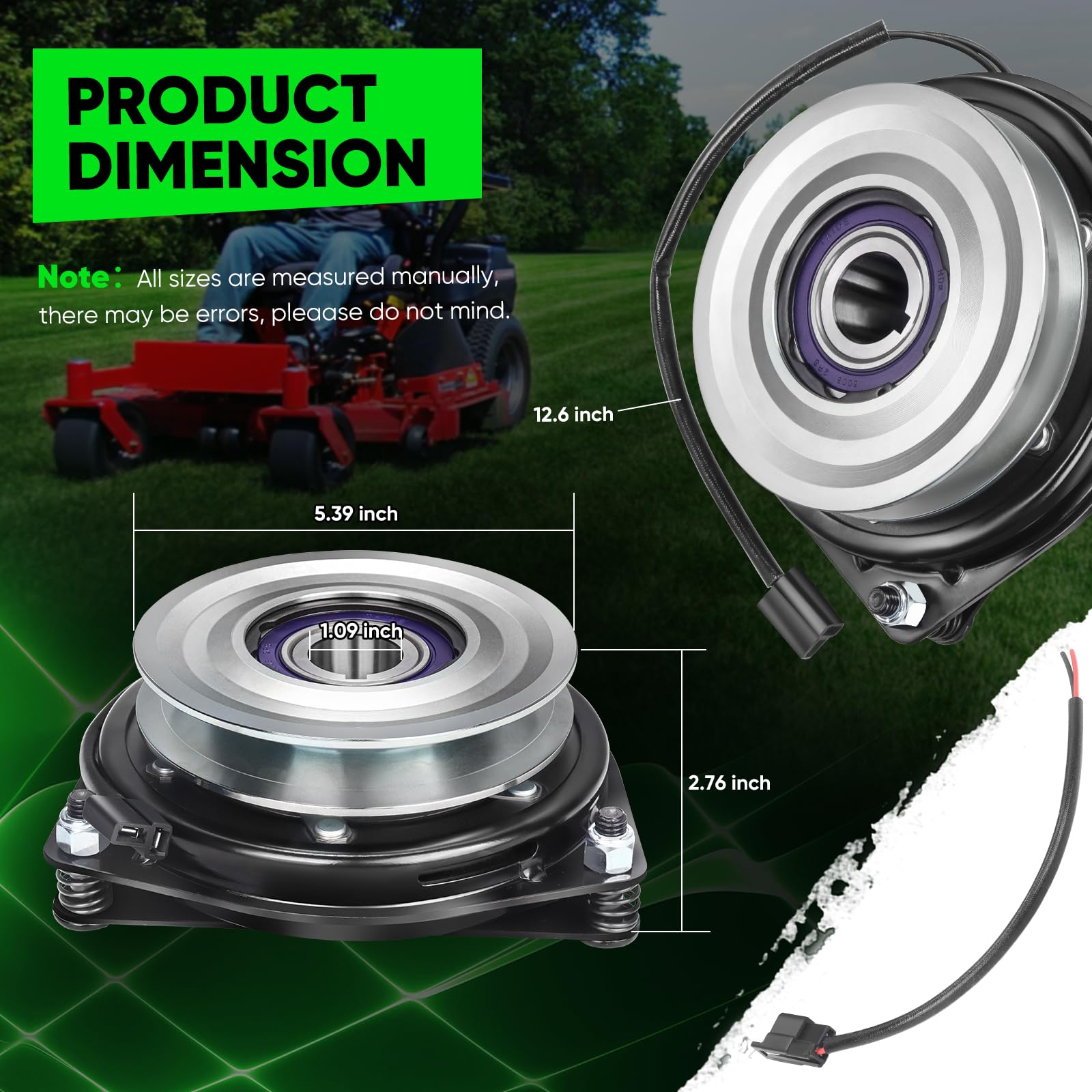 Actualización de alto par 01001979P PTO embrague para cortacéspedes Cub Cadet (Tank/Recon/M/ZT), Kubota TG1860/G y MTD MMZ de giro cero, reemplaza 01001979P, 1001979P, PET-0621