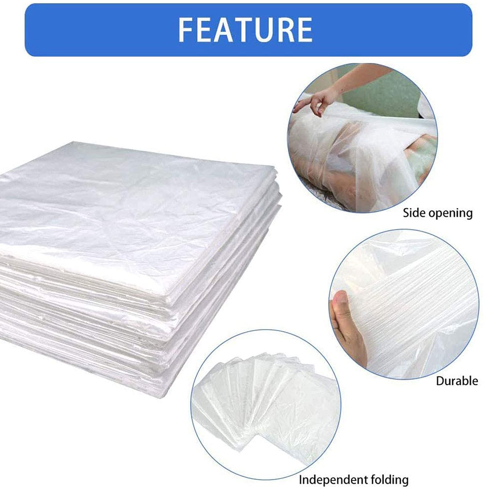 50 Uds. De Láminas De Plástico Con Apertura Lateral, Revestimientos De Manta De Sauna For Envoltura Corporal Utilizados Dentro De Una Manta De Sauna De Infrarrojos Lejanos, 47x86 Pulgadas