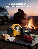 Vista 9 de AstroAI - Inflador de neumáticos - Compresor de aire portátil para neumáticos de auto - Bomba automática de 12 V CC con manómetro digital, con luz