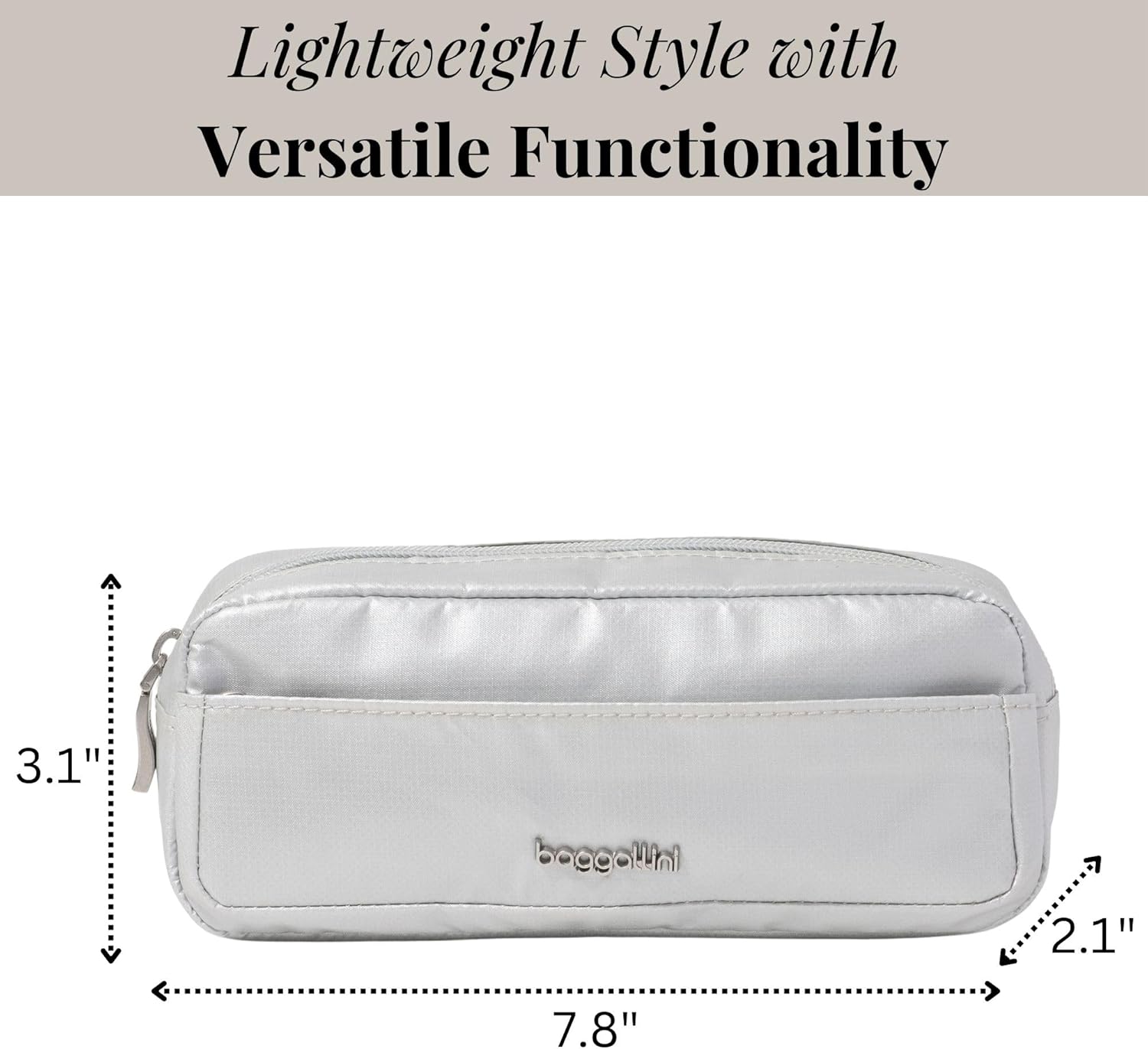 Long Pocket Cosmetic - Lightweight 7.8”x 3.1”x2.1” Makeup Bag - Travel Essentials Makeup Organizer