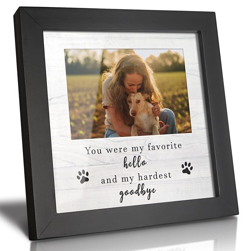 Moldura memorial para cães e gatos em madeira HAMUIERS Black/Hello