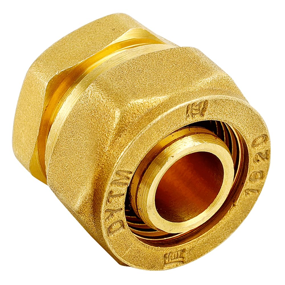 Brass Compression Straight Pex 1216/1620/2025 End Cap Pipe Fitting Aluminum Pipe Fittings 1pc LUOWJAOYIN(2025 Nickelage)