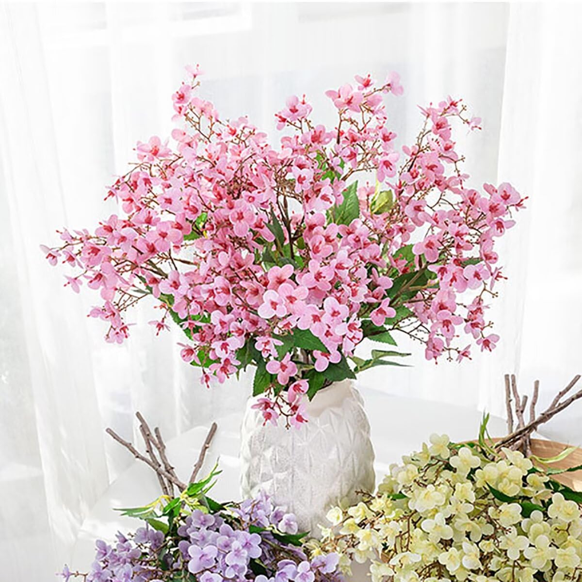 Amazon.com: Lovmeety 4Pcs Fake Winter Jasmine Branches, Long Stem