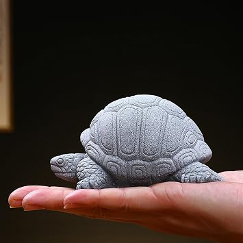 Chinese Mini Turtle Statue, Cute Sandstone Animal Shaped Figurine, for Bonsai Aquarium Micro Landscape Decoration,