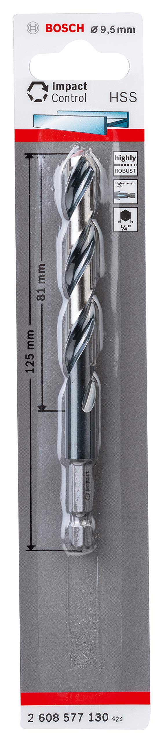 Bosch Professional Impact Control HSS spiral matkap ucu (metal için, 9,5 x 81 x 125 mm, darbeli matkap aksesuarı)