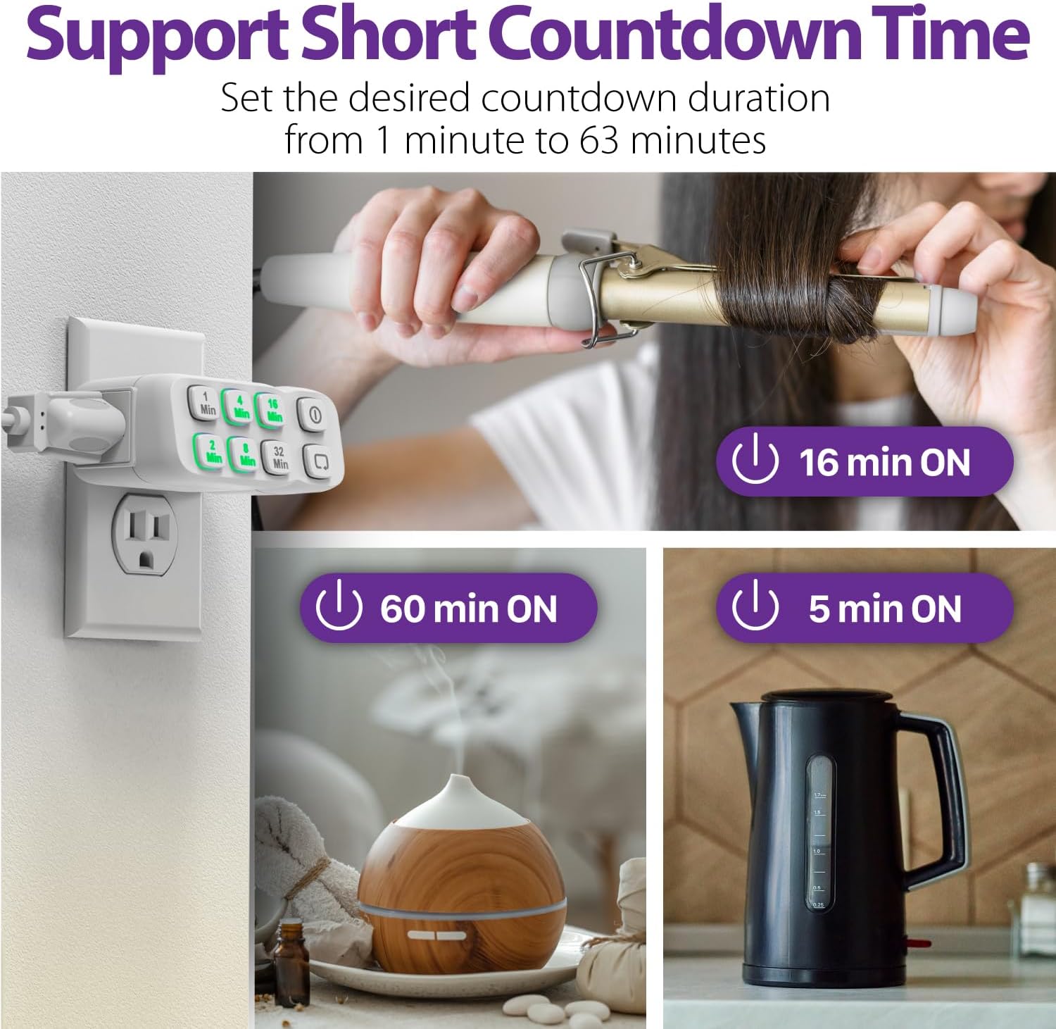 Fosmon Timer in use with various appliances