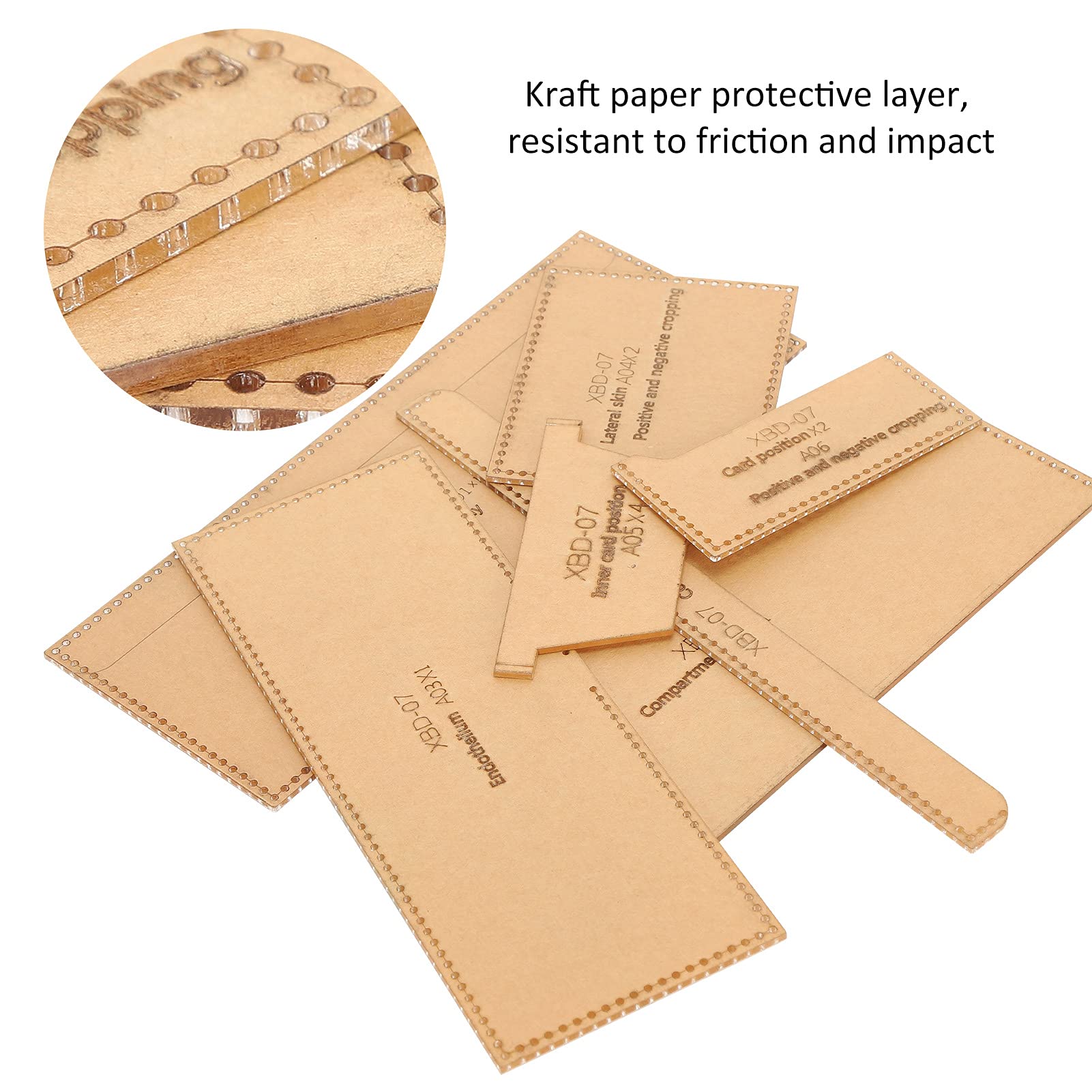7Pcs Brieftaschen-Vorlage, Acryl-Brieftaschen-Vorlage, Kristall-Brieftaschenmuster Schablonen-Schablonenset Lederhandwerk DIY-Werkzeug Zum Lederschneiden Diy Crafts