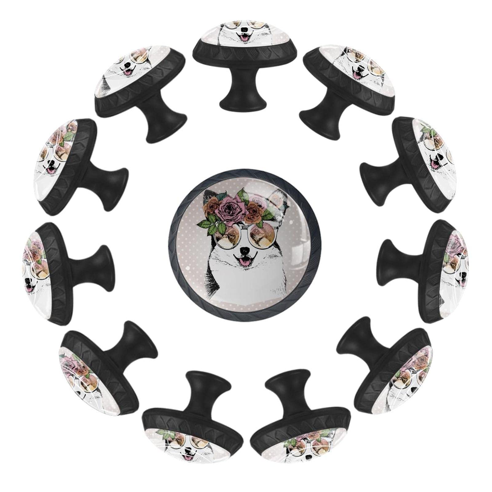 Boutons ronds Corgi de 35 mm antidérapants pour meuble de nurserie