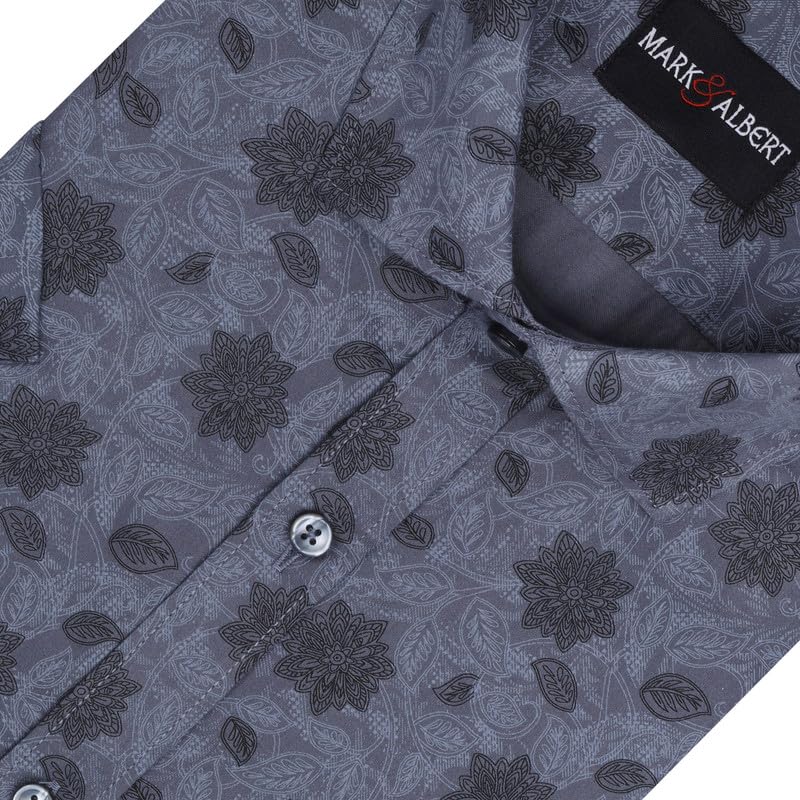 Image of MARK & ALBERT Men's 100% Cotton Printed Half Sleeves Regular Fit Shirt for Men