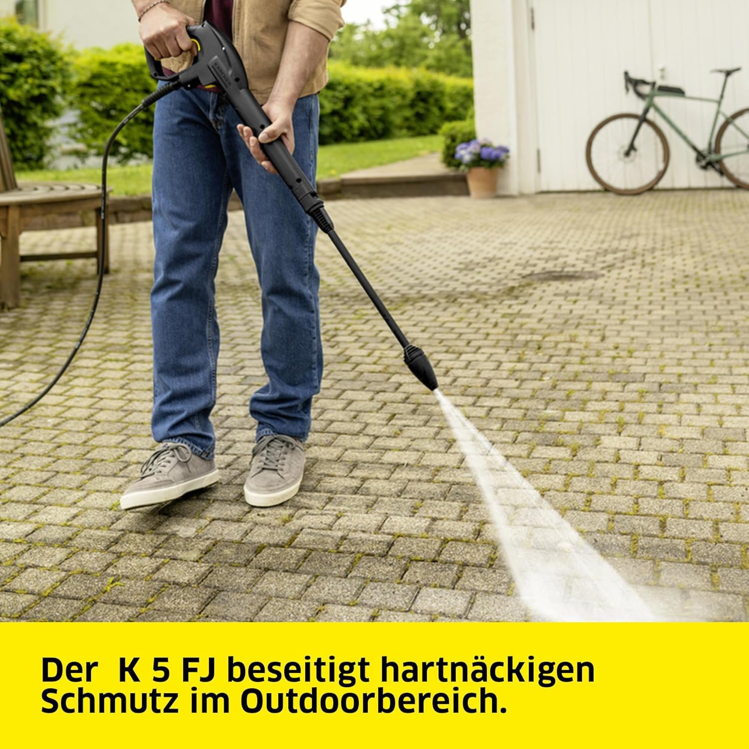 Kärcher Hochdruckreiniger K 5 FJ, 145 bar, 500 l/h, 40 m²/h, Wasserfilter, HD-Pistole, Dreckfräser, Vario Power Jet, Schaumdüse