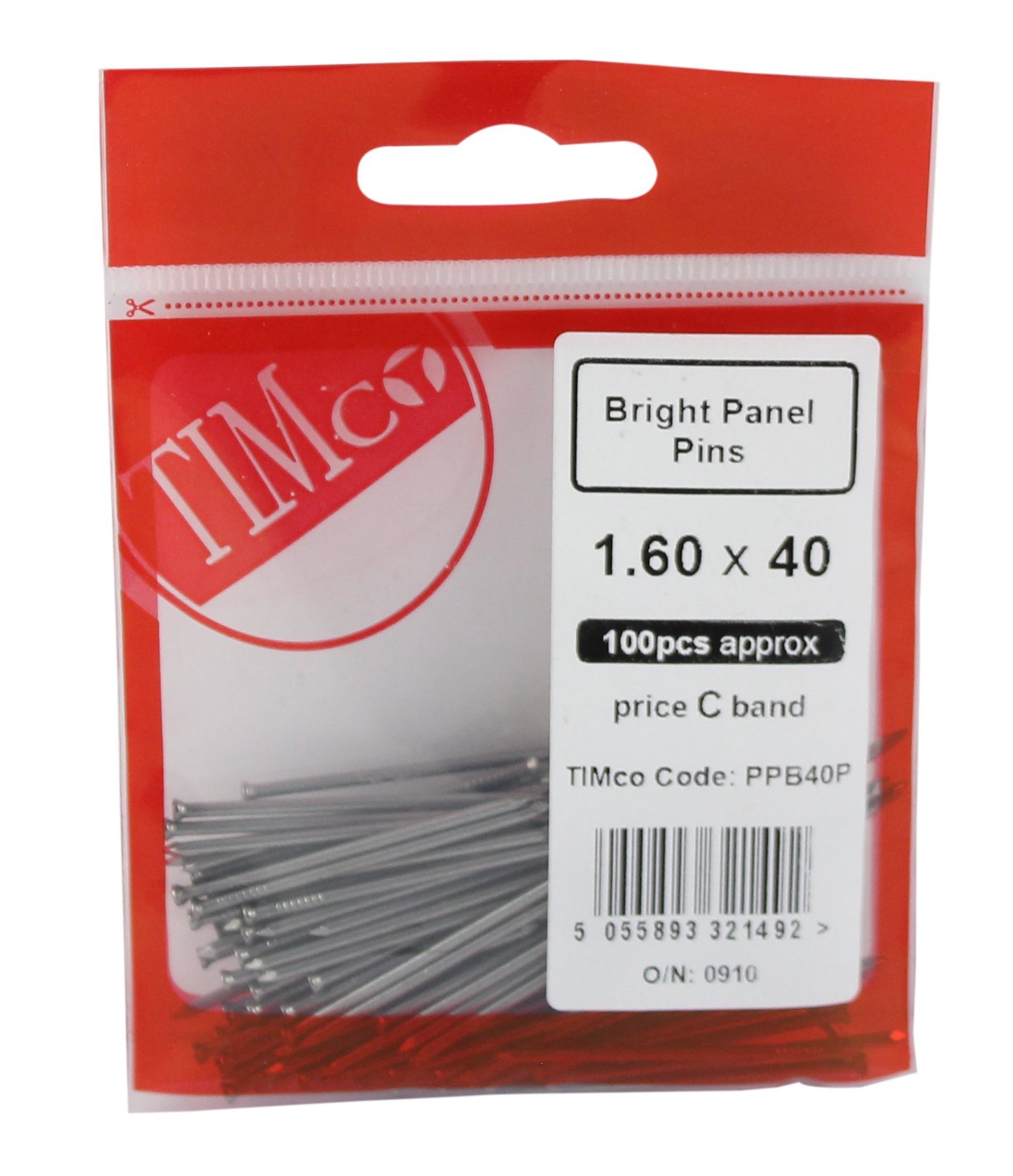 Timco Ppb40p Bright Panel Pins 40 X 1.60Mm Bag Of 100