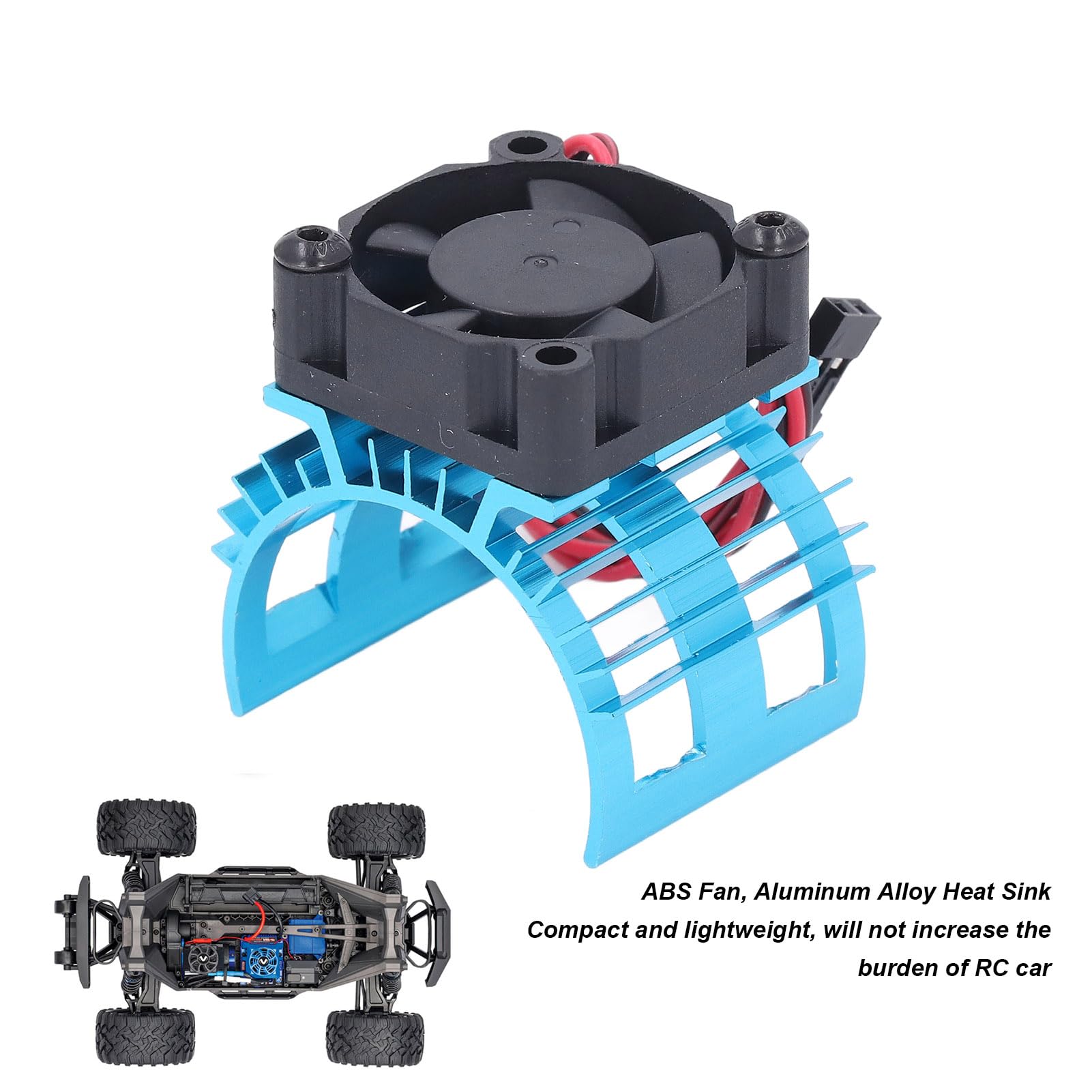 RC Motor Heat Sink Fan RC Car Motor Cooling Fan with Aluminum Alloy Heatsink for 540 550 3650 3660 3665 Size Brushed Brushless Motors (Blue)