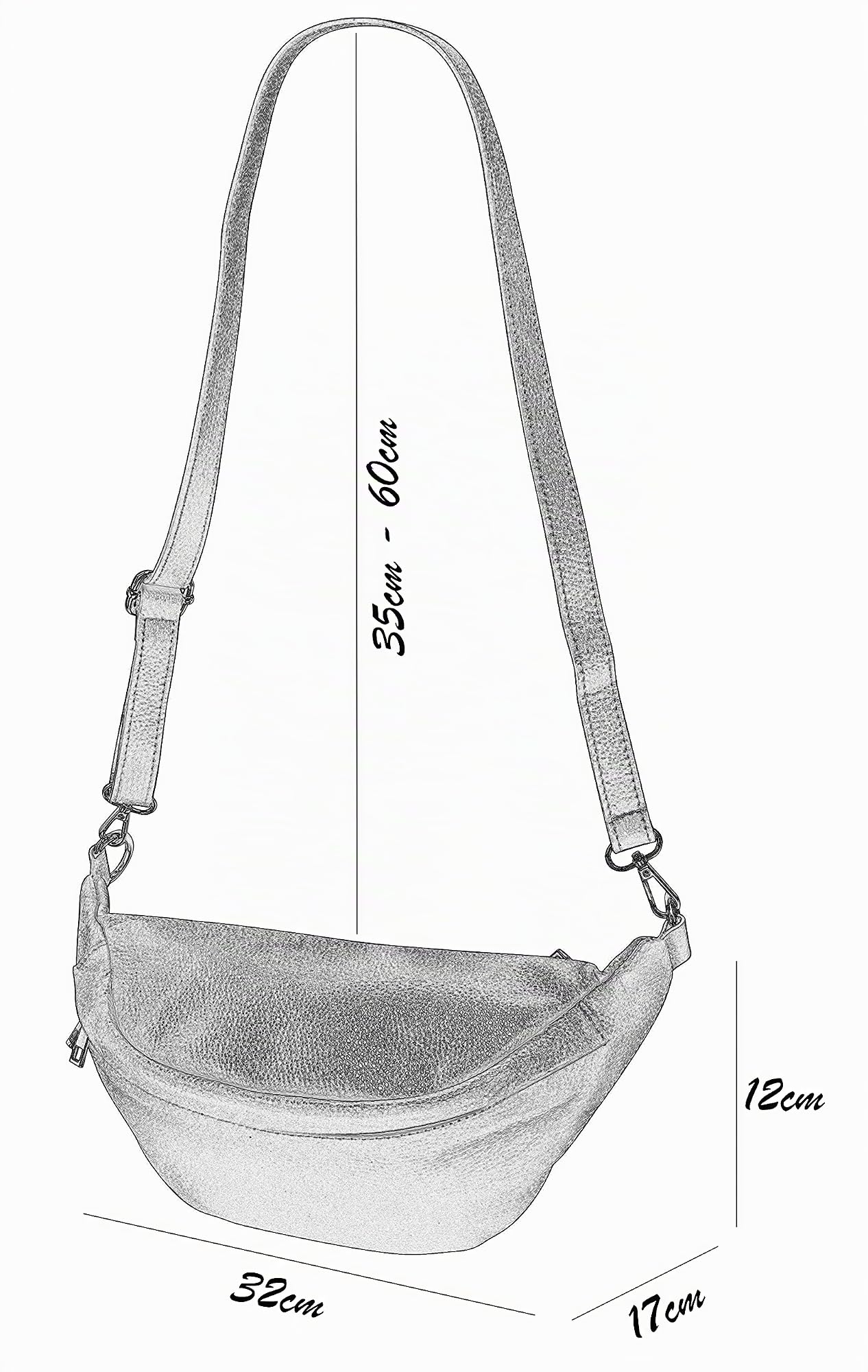 SH Leder ® echt Leder Hüfttasche Damen Herren Unisex Gürteltasche für Festival Reise Bauchtasche mittelgroße Crossbody Bag Frauen Ledertasche 32x17cm Marie G528 (Silber)