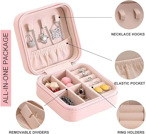 Miniatura 2 de Joyero personalizado mejorado de 63 x 43 pulgadas organizador de joyas de cuero con nombre personalizado estuche de viaje regalos personalizados