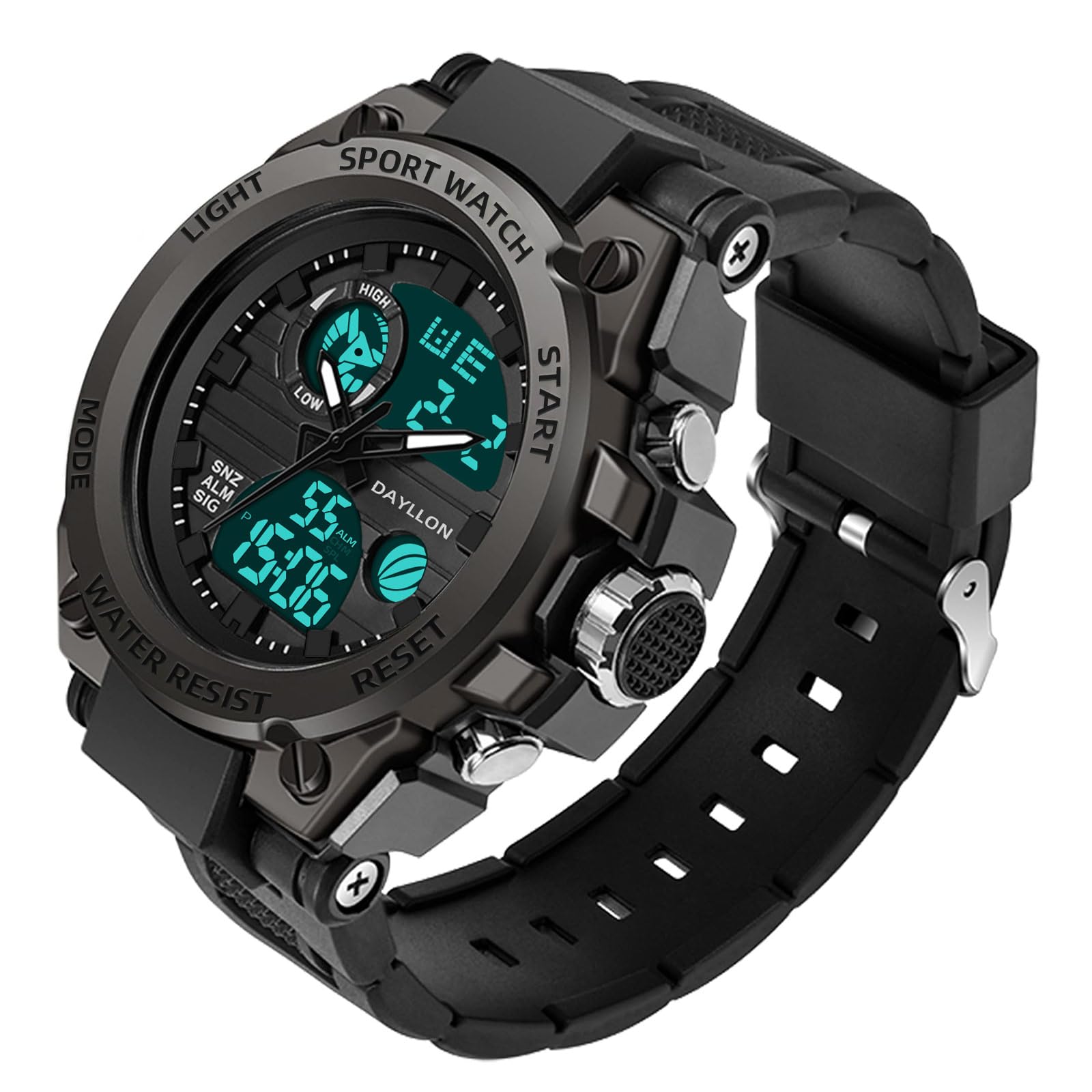 Dayllon Montre Homme Militaire Sport extérieur étanche Date multifonction tactique alarme chronomètre montres analogiques