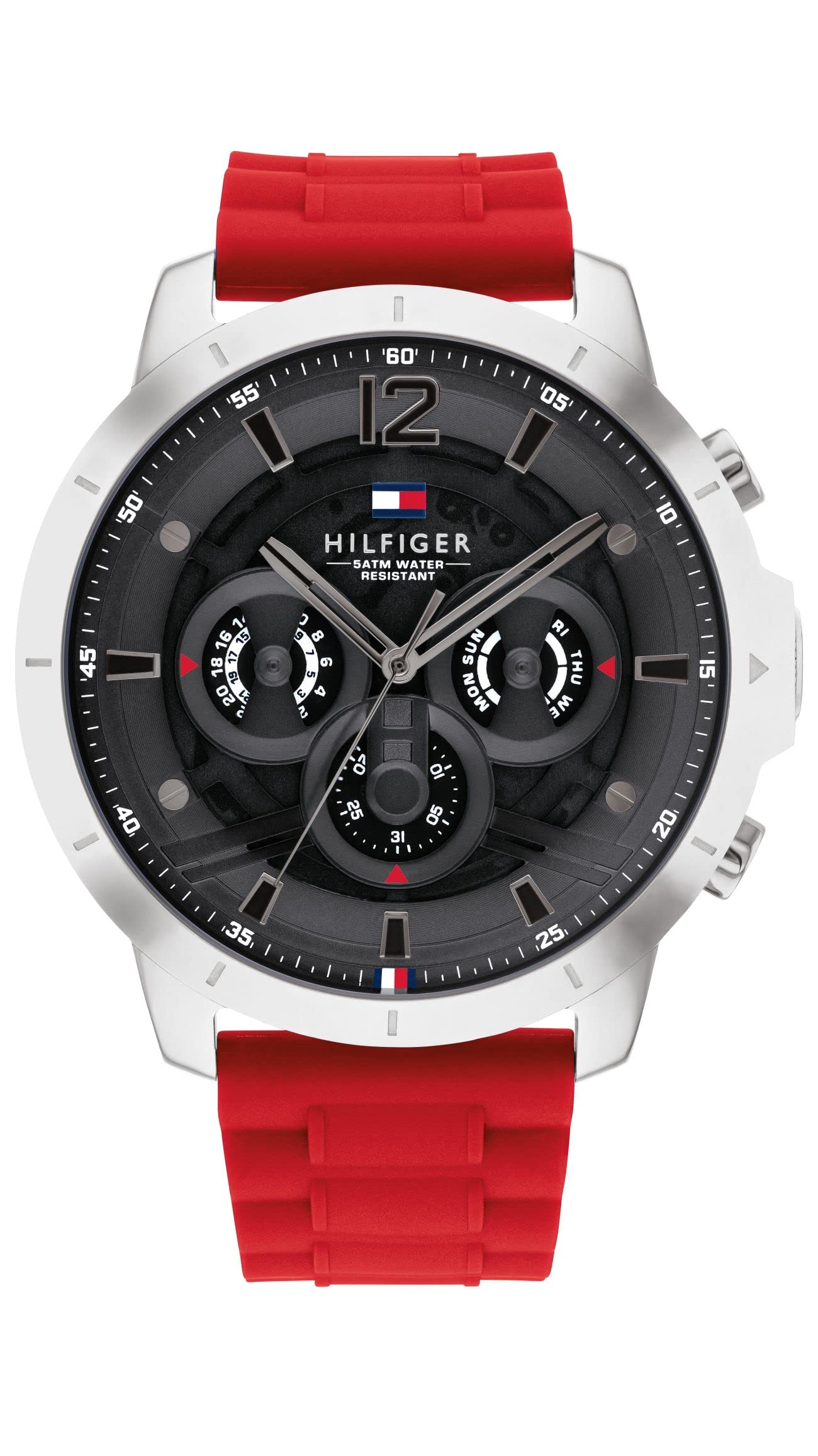Tommy Hilfiger Quartz Multifunction Grey Dial Silicone Strap Watch for Men-NETH1710490 (B0BB2VFQRM) Amazon Price History, Amazon Price Tracker
