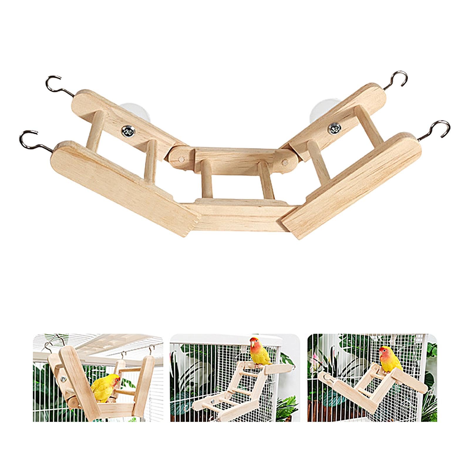 Escaleras para pájaros para loros,Escalera para pájaros para jaula - Escalera de escalada de jaula de madera | Juguetes multiusos para moler picos de pájaros para periquitos, loros, periquitos y colib