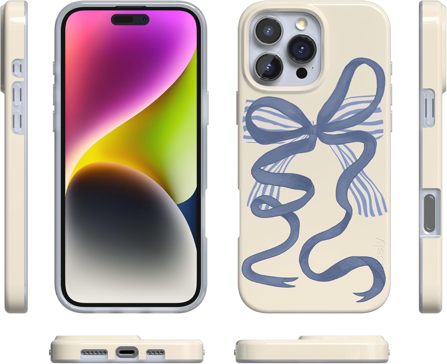Casely iPhone 16 Pro Case | Heartstrings | Blue Bow | Compatible with MagSafe | Classic Ultra Slim Design