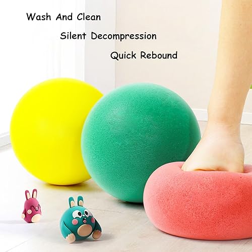 Miniatura 2 de LELEBEAR Baloncesto silencioso, baloncesto silencioso para interiores, pelota de espuma de alta densidad sin revestimiento, suave, flexible, ligera