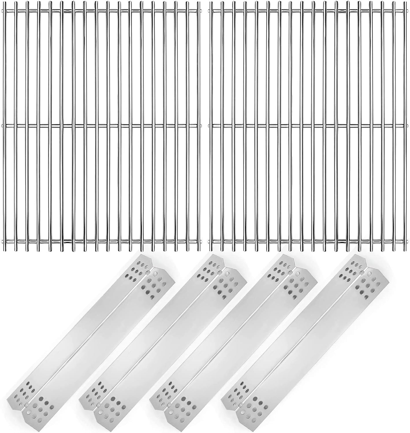 Hongso 17 Inch 304 Stainless Steel Grill Grate and 14 9/16" Heat Plate Replacement for Nexgrill 4-Burner 720-0830H 720-0830X 720-0830D 720-0783E Grills