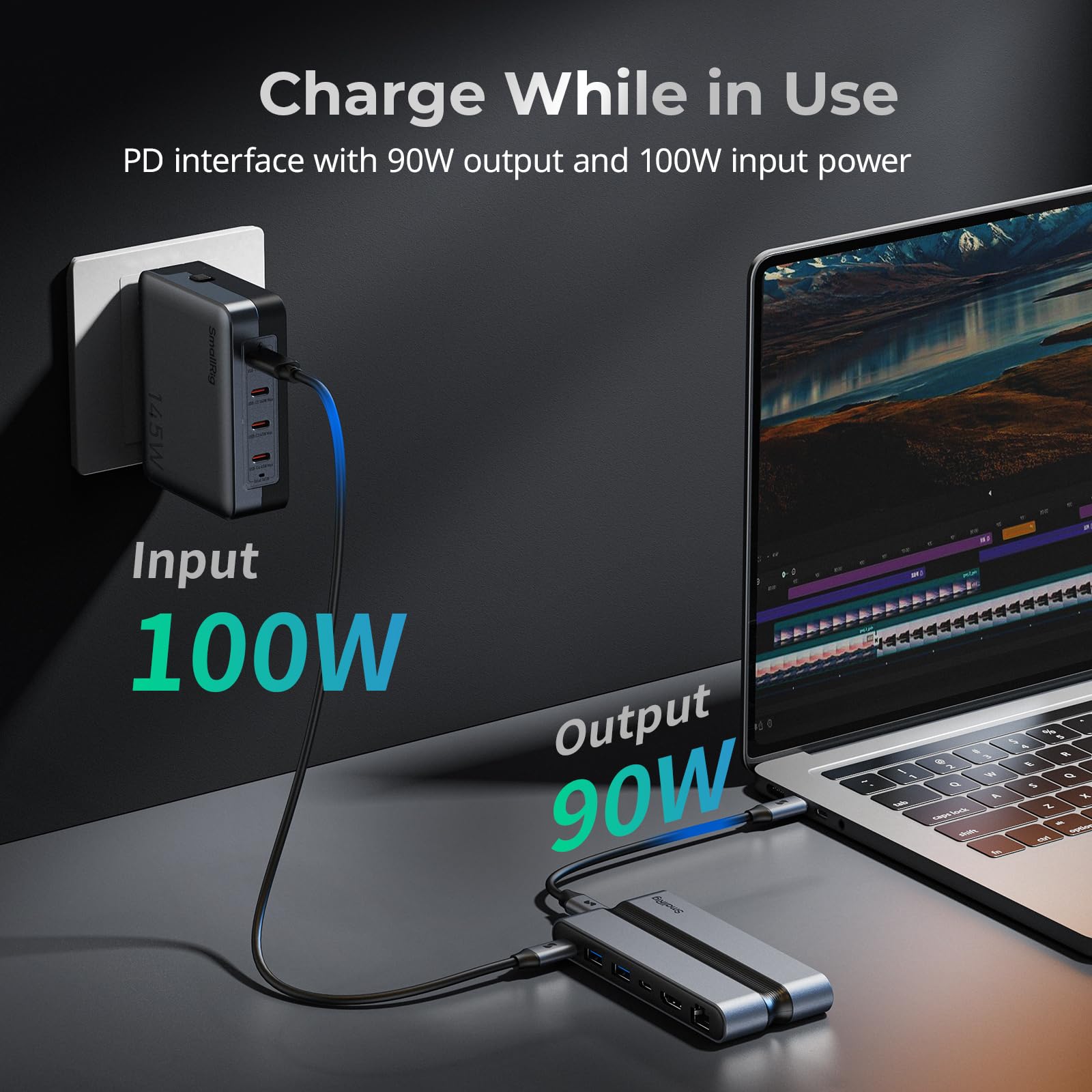 SMALLRIG 9 in 1 CFexpress Type A Card Reader Docking Station con USB3.2 (Gen 2) 10 Gbps, Lettori SD/TF/CFexpress Type A, Porte USB-A/USB-C/HDMI/Gigabit Ethernet, per iPhone per Mac - 4663
