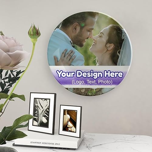 Miniatura 5 de Plato decorativo personalizado para fototexto con soportes, platos llanos de porcelana personalizados con imagen, foto personalizada en plato, crea