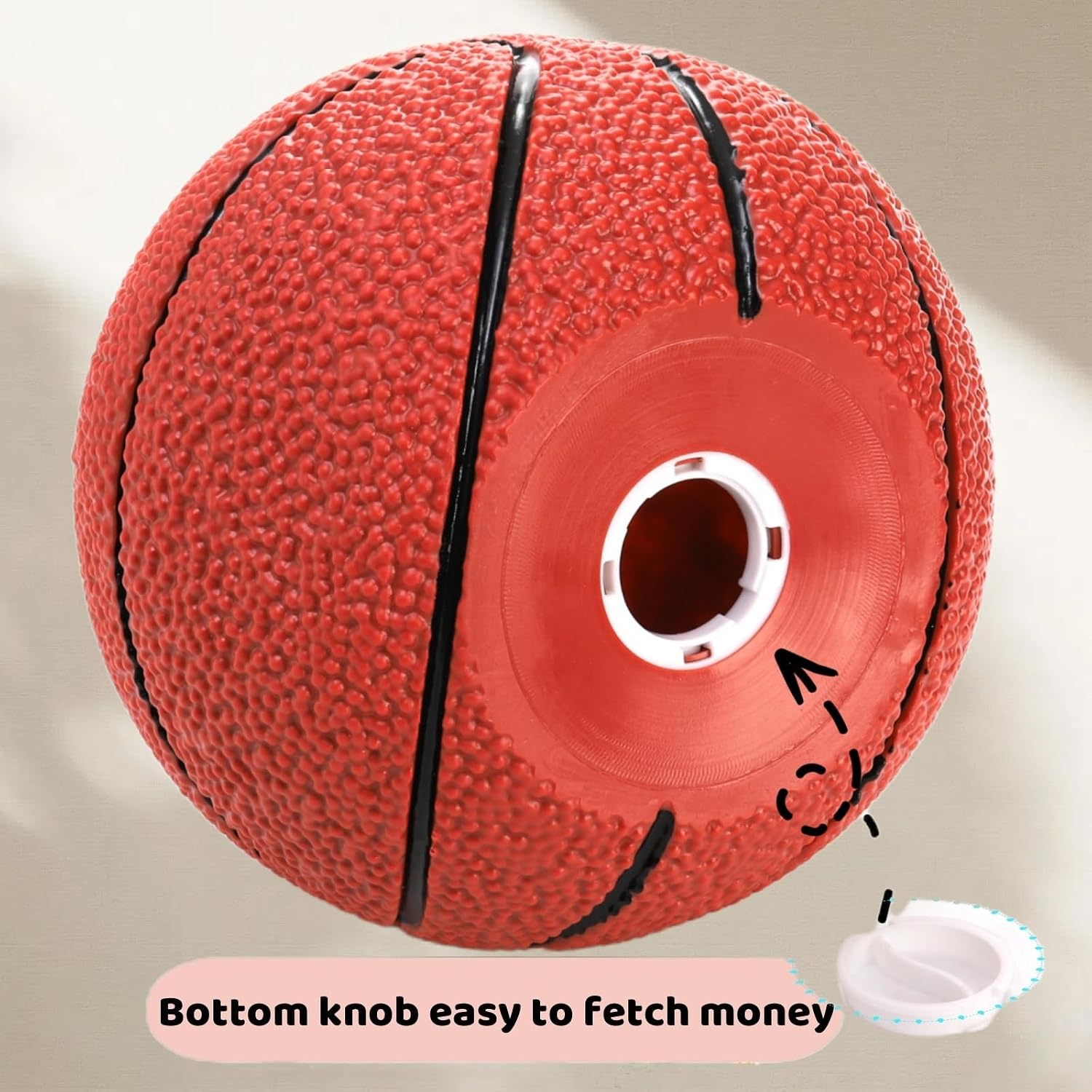 Tlence Basketball Piggy Bank for Boys, 7.5" Large Shatterproof Sports Themed Coin Bank, PVC Money Box for Girls, Money Bank for Kids, Adults as Christmas Birthday Gifts, Room Desktop Decoration