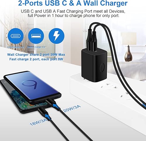 Miniatura 3 de Samsung - Cargador de teléfono Android de carga rápida para Galaxy A17 A16 S25 Ultra S24 A15 A13 A14 5G A53 S22 FE S21 A25 A23, enchufe de cargador