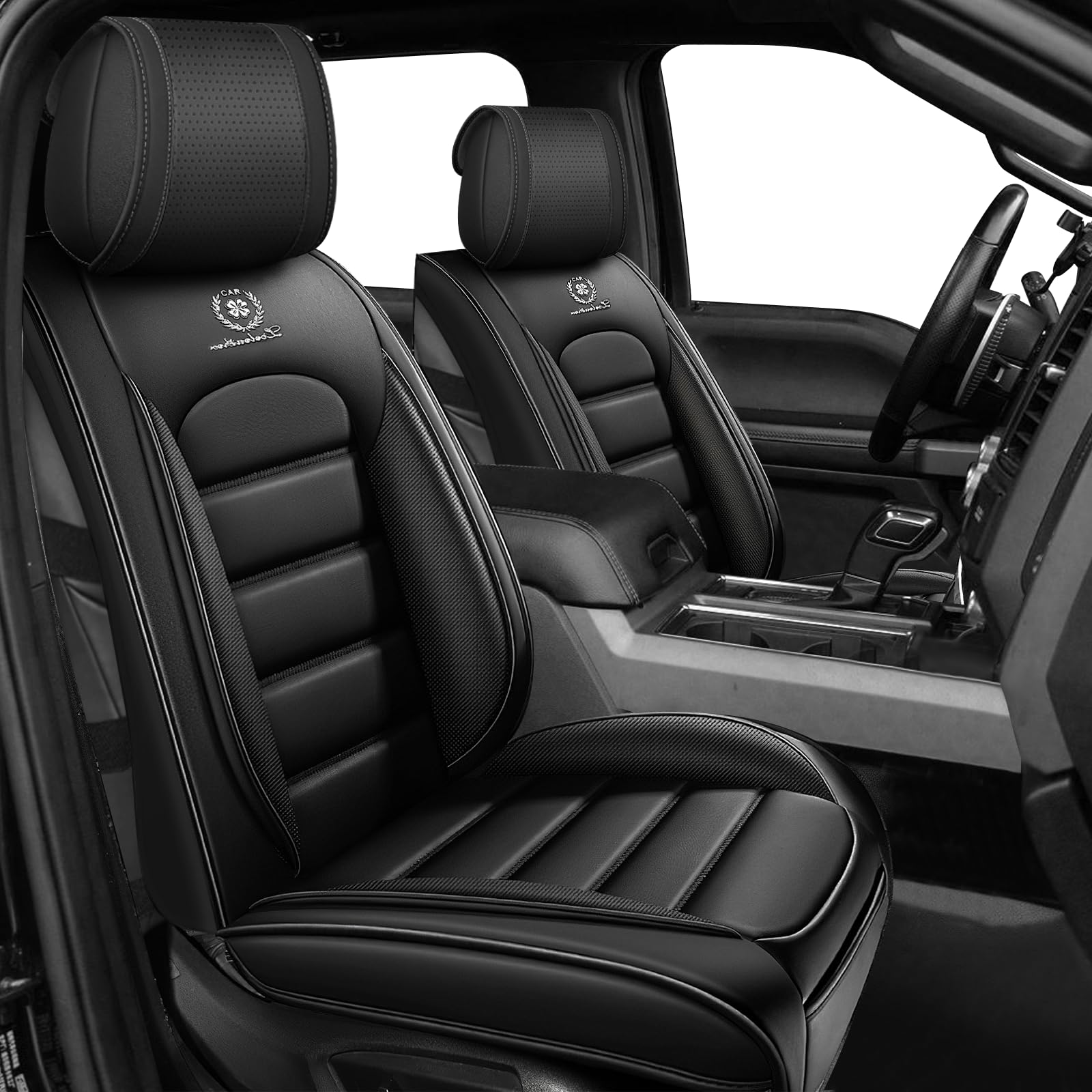 YWZQ Full Set Car Seat Covers for Dodge Ram 1500/2500/3500 Big Horn Limited Rebel TRX Laramie Longhorn 2008-2025, Waterproof Premium Nappa Leather