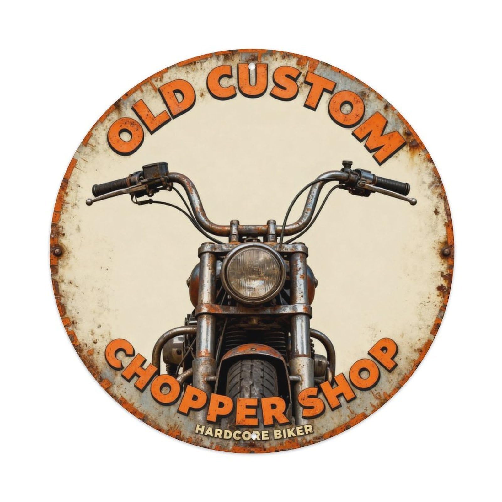 OLD CUSTOM CHOPPER SHOP Metal Tin Sign Plaque