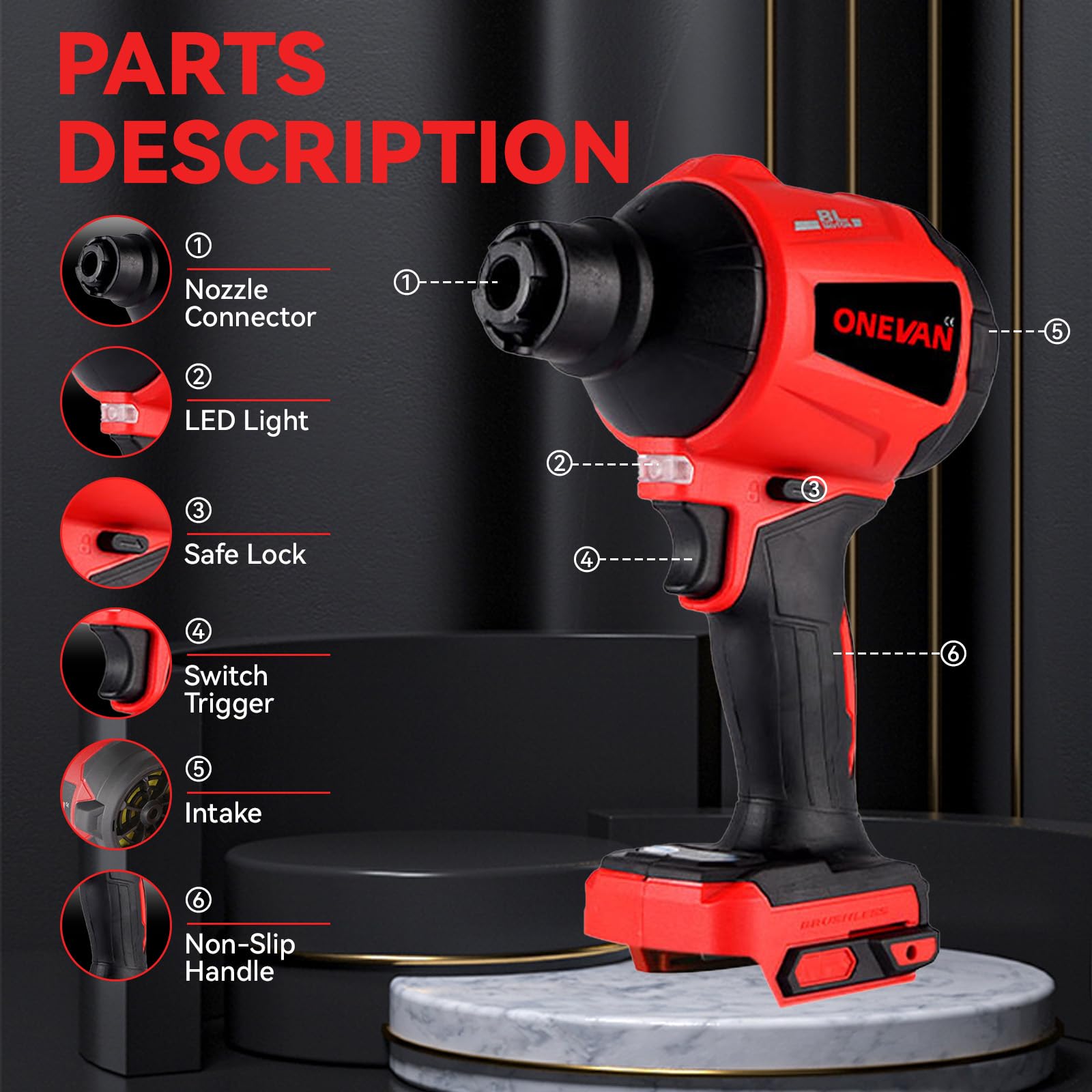 Souffleur à Feuilles Sans Fil Pratique, Souffleur De Jardin Léger Et Aspirateur 2 En 1