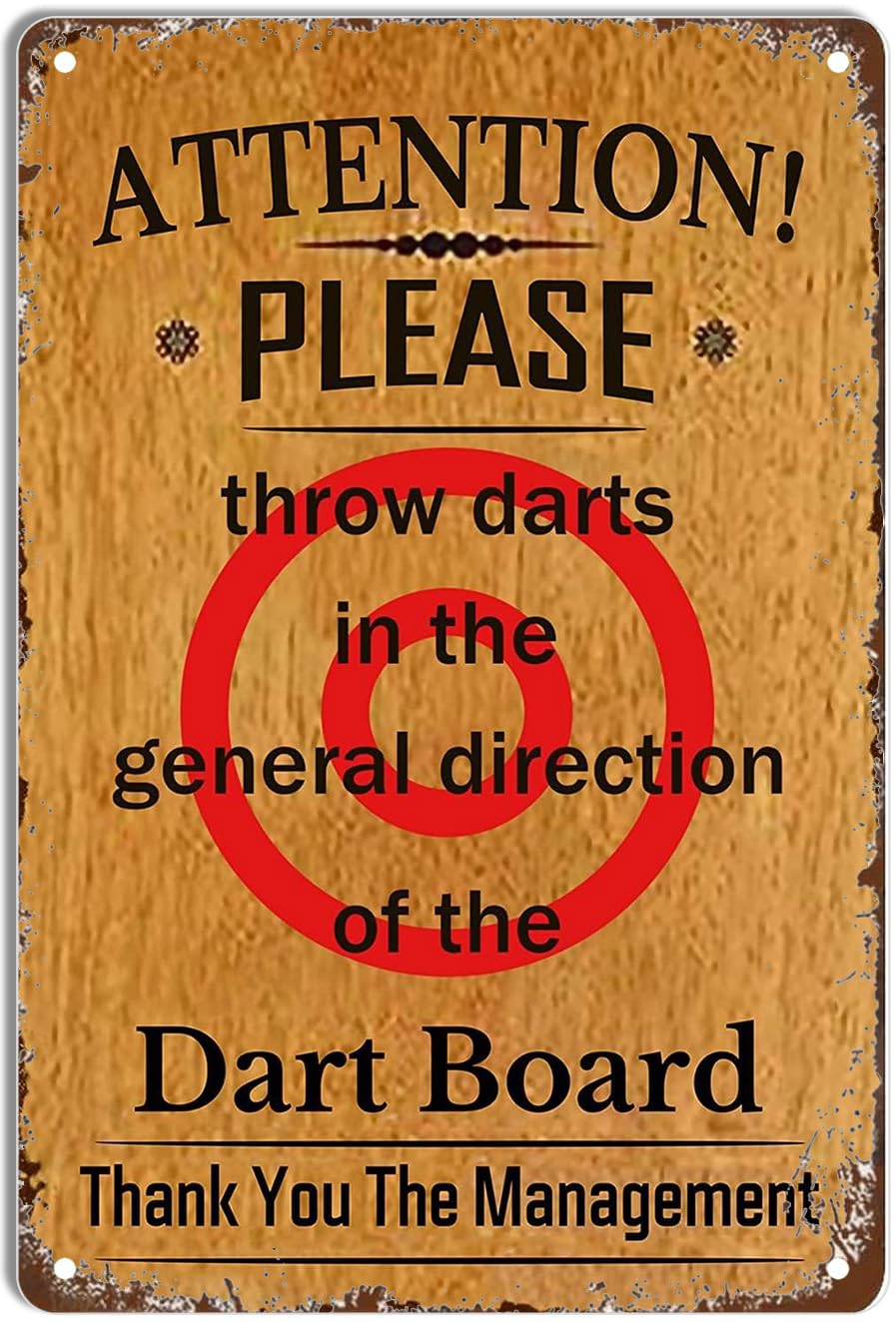 peiyeety Funny Vintage Metal Tin Sign Throw Darts in The General Direction of The Dart Board Iron Painting Home Family Lovers Gift Funny Bedroom Novelty Retro Parlor Courtyard-8x12inch