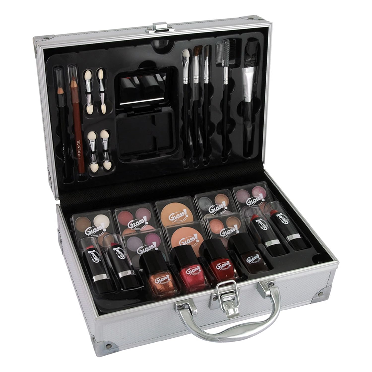 Makeup Palette and Case for Women 52 Pieces: Blush, Eyeshadow, Lipstick, Nail Polish, Multicolor