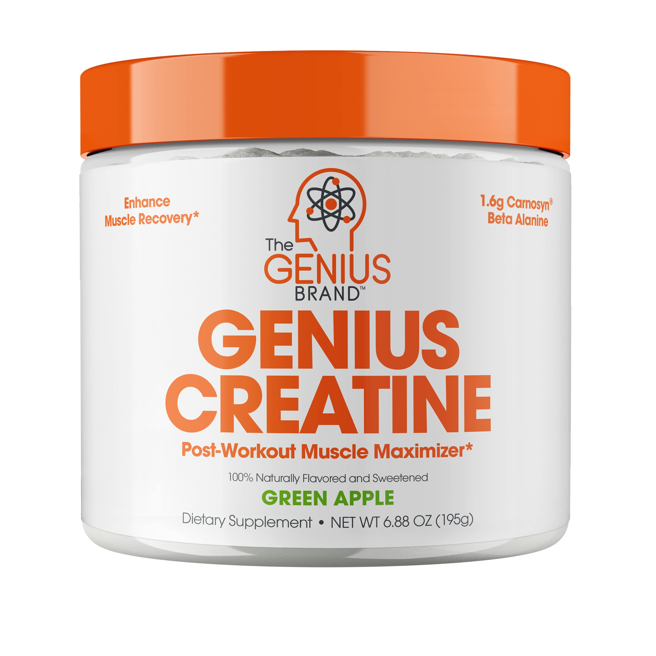 Genius Creatine Powder, Post Workout Supplement For Men and Women with Creapure Monohydrate and Carnosyn Beta-Alanine SR, ...