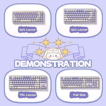 Akko PBT Keyboard Set, Magic Lop Bunny Keypad MOG Profile 146-Key Keys for Mechanical Keyboards