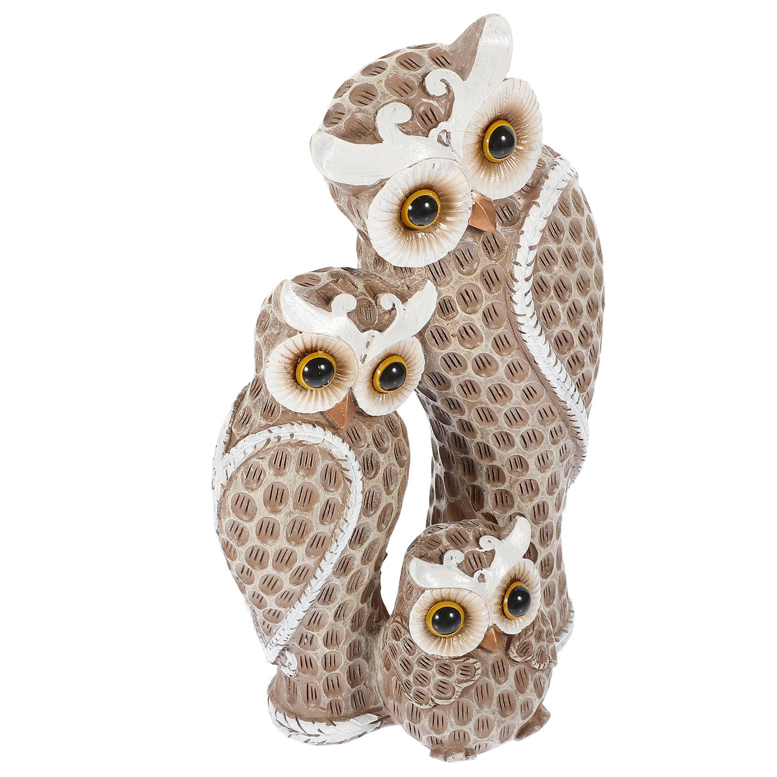 Statue hibou de Noël en résine : illuminez votre décor de jardin hivernal