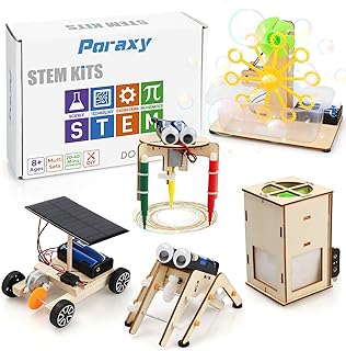 5 Set STEM Projects for Kids Age 8-12, DIY Robot Toys, STEM Kit, 3D Wooden Puzzles, Educational Science Experiment Building Kits, Gifts for Boys and Girls 8, 9,10,11,12 Year Old