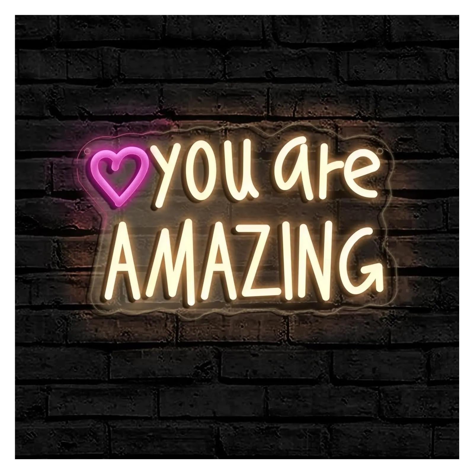 Sign Lamp You are Amazing Neon Sign Wall Art Decor USB Powered Lamps Dimmable Efficient for Bedroom Office Party 34.5cmх21.3cm